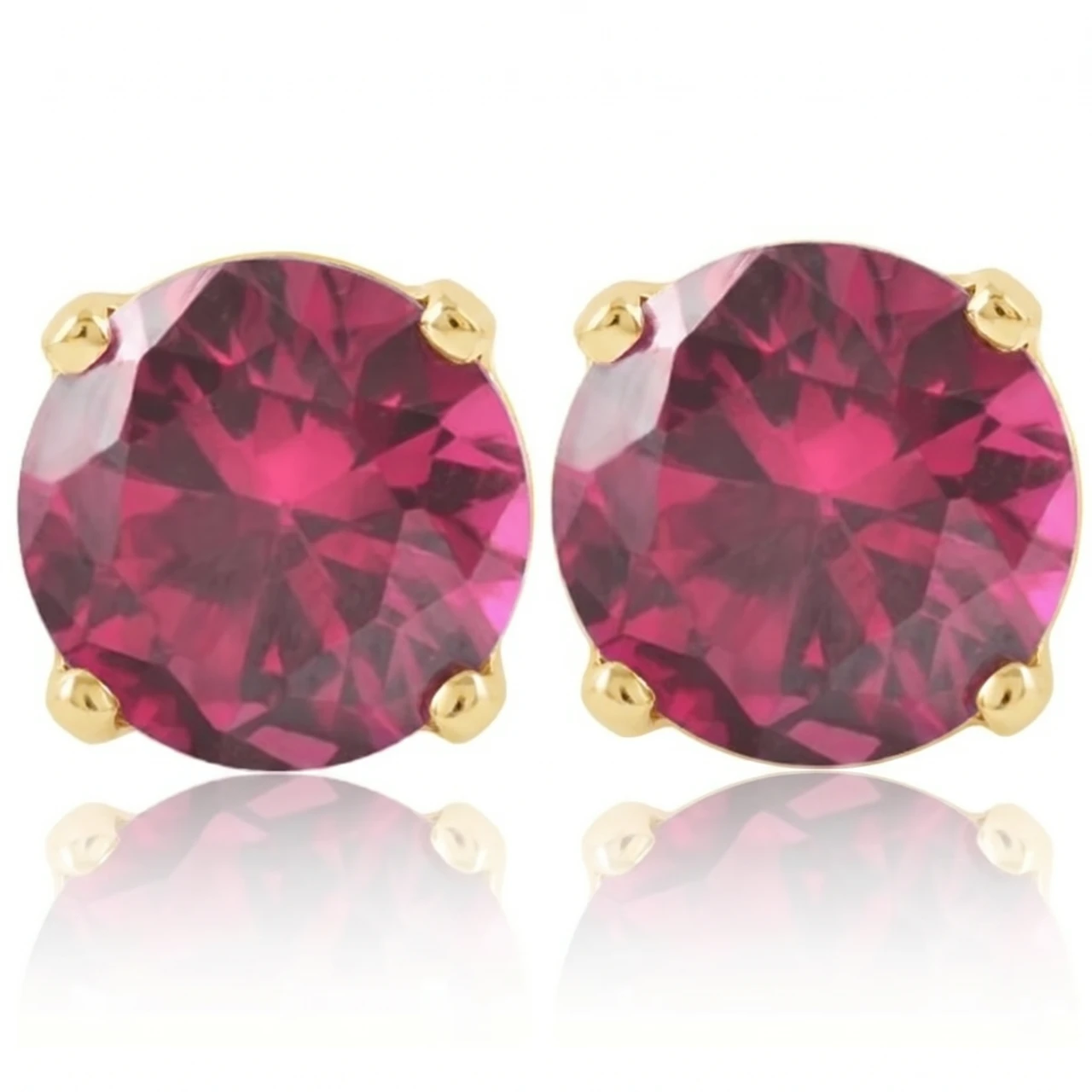 1Ct TW Ruby Studs in 14k White or Yellow Gold