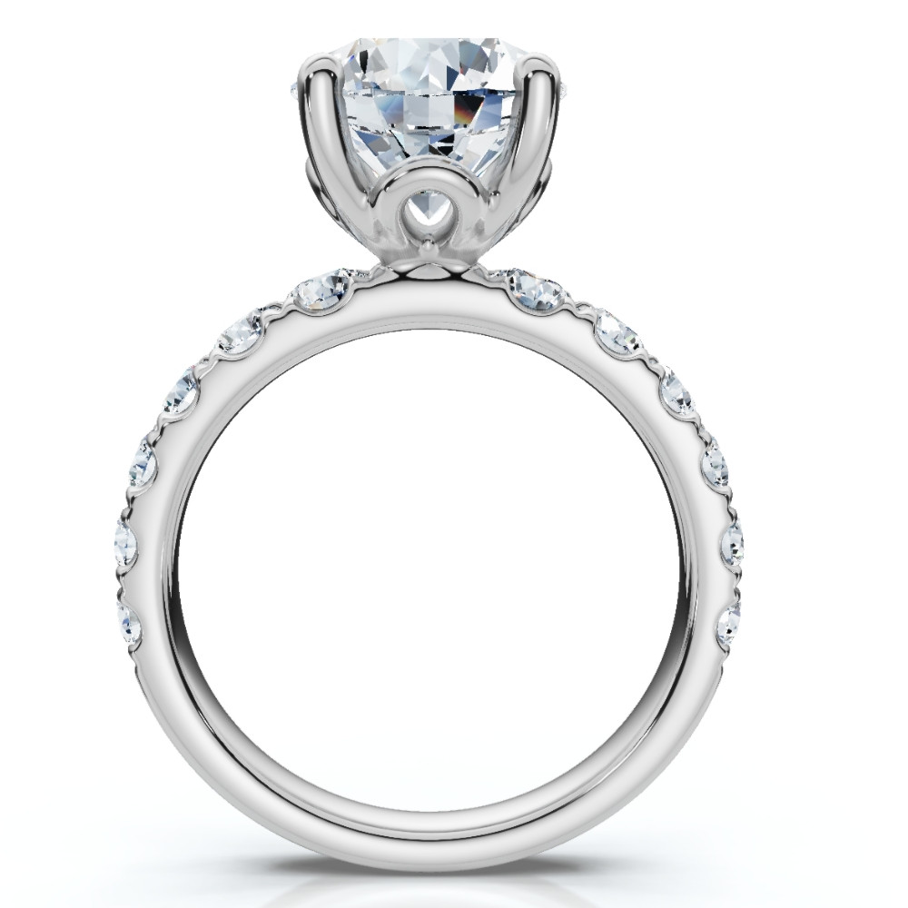 Certified 4Ct TW Diamond Pave Engagement Ring in 14k Gold Lab Grown (G-H, VS)