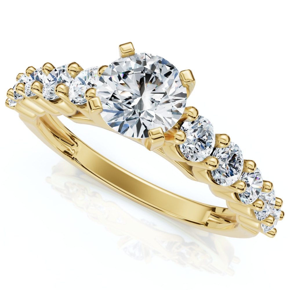 Certified 2 1/2Ct Diamond Engagement Ring With Accents 14k Gold Lab Grown (G-H, VS2-SI1)