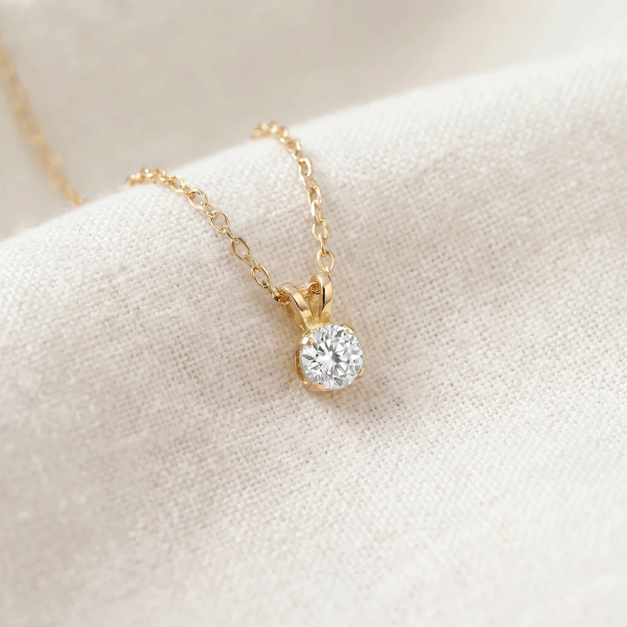 1/2Ct Diamond Solitaire Pendant Necklace 14k White Or Yellow Gold Lab Grown (E-F, VVS)