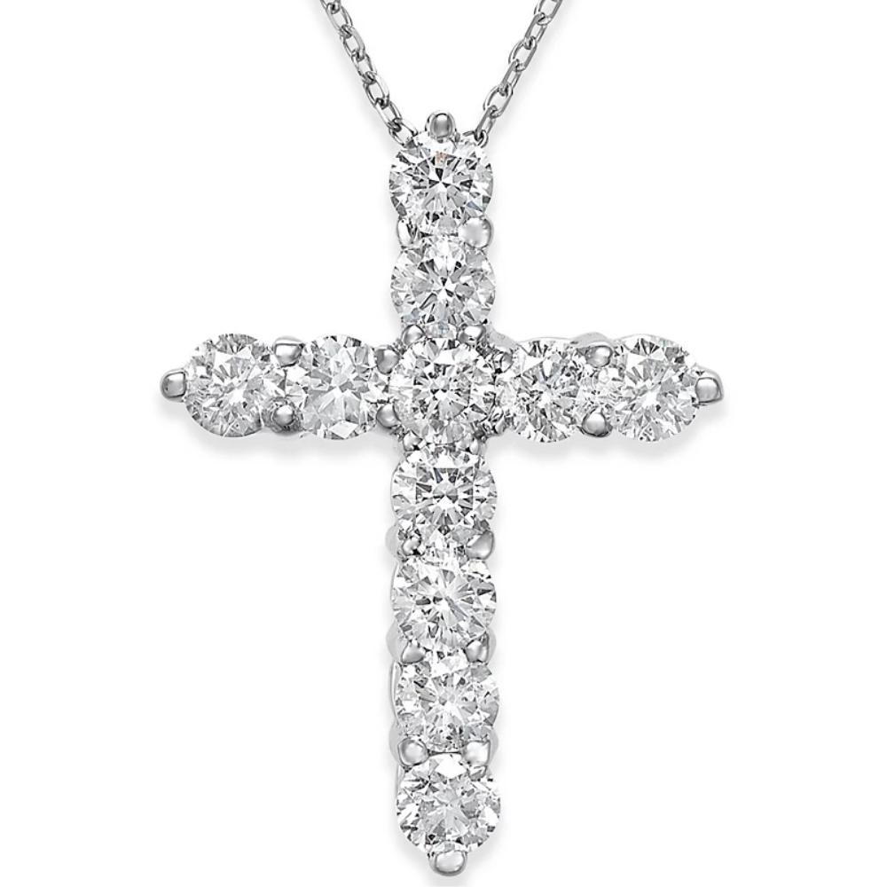 2 1/4cttw 14k White Gold Diamond Cross Pendant