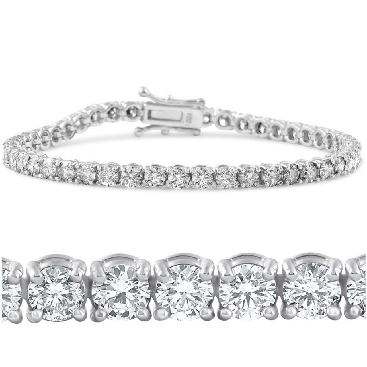 Amazon.com: 5.00 ct. Round Diamond Tennis Bracelet Bezel Setting: Clothing,  Shoes & Jewelry