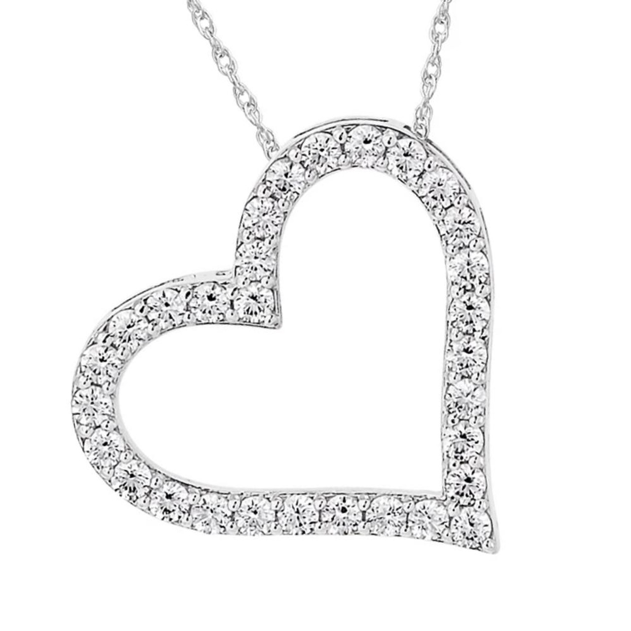 Diamond Heart Pendant in 14k White Gold (1/6 ct. tw.)