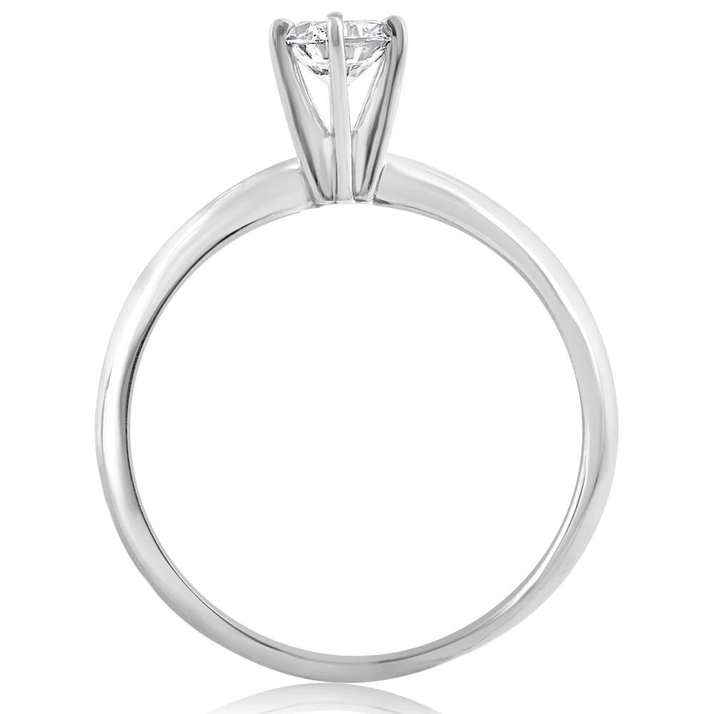 1/3Ct Solitaire Pear Shape Diamond Engagement Ring in 14k White or Yellow Gold (H-I, I1)
