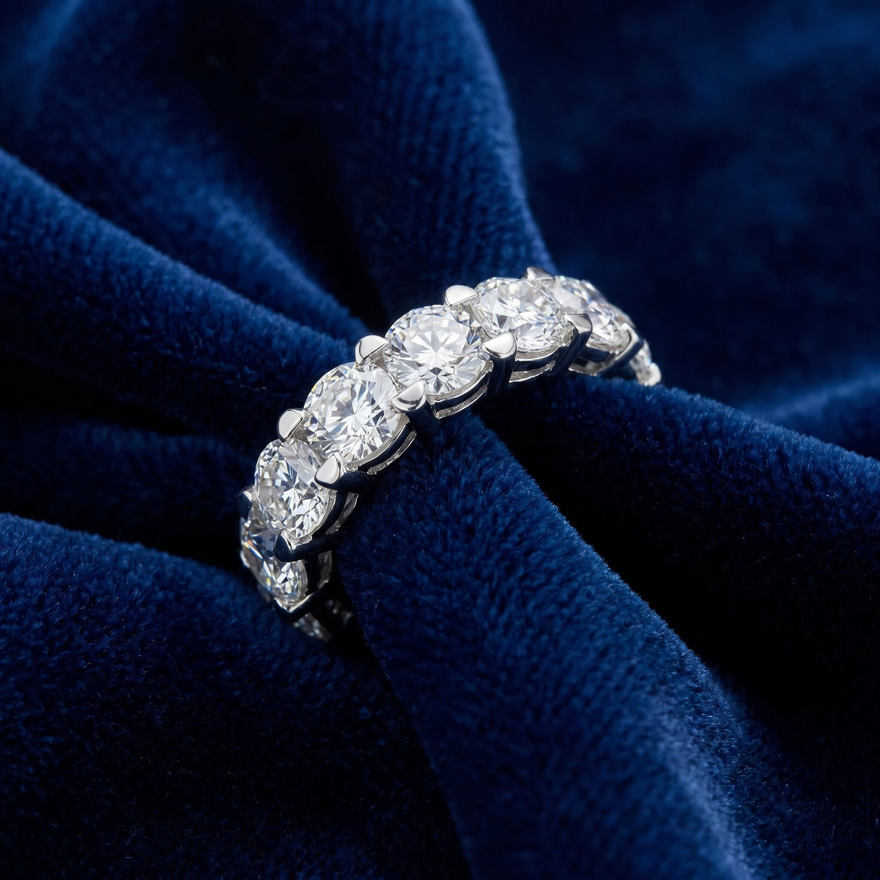 5 Ct Lab Grown Diamond Eternity Ring in 14k White, Yellow, or Rose Gold (G-H, VS)