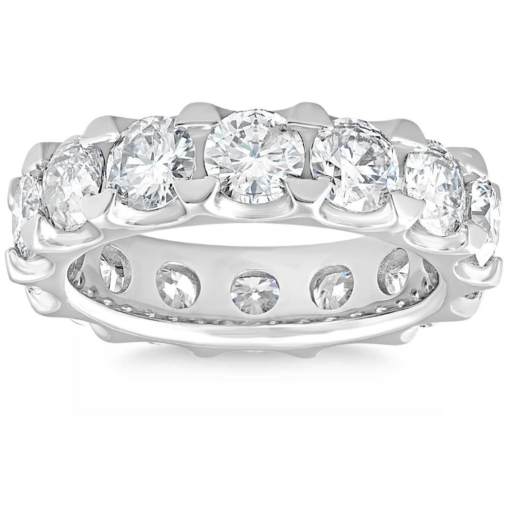 5 Ct Lab Grown Diamond Eternity Ring in 14k White, Yellow, or Rose Gold (G-H, VS)