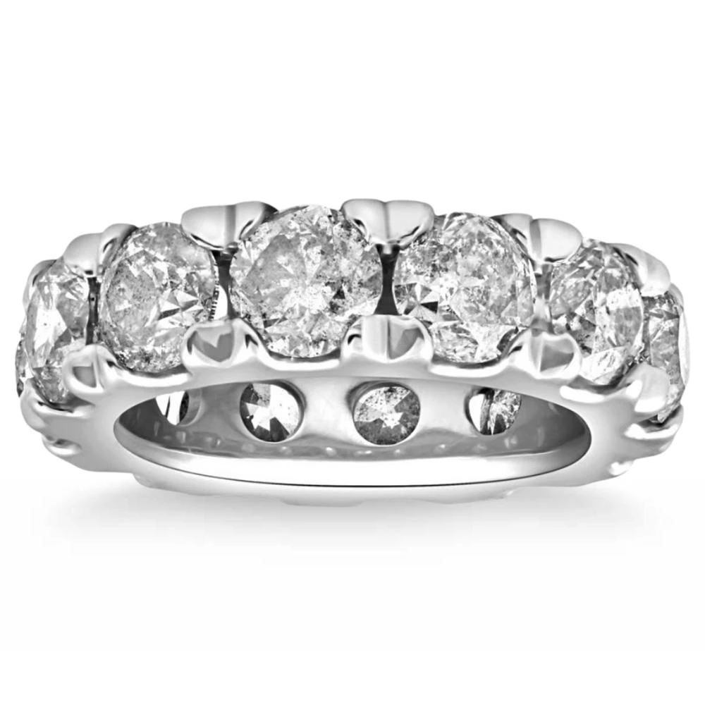 10 1/2 Carat (ctw) Natural Diamond Eternity ring in White Gold (K-L, I2-I3)