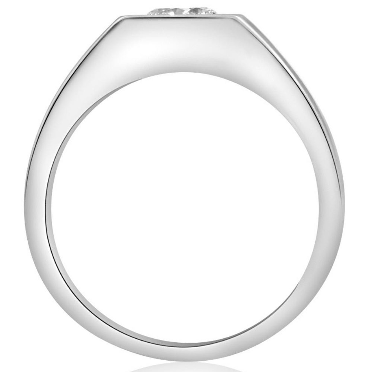 1 Ct Solitaire Lab Grown Men's Diamond Wedding Ring in 10k White Gold (G-H, SI) 1 Ct Solitaire Lab Grown Men's Diamond Wedding Ring in 10k White Gold (G-H, SI)