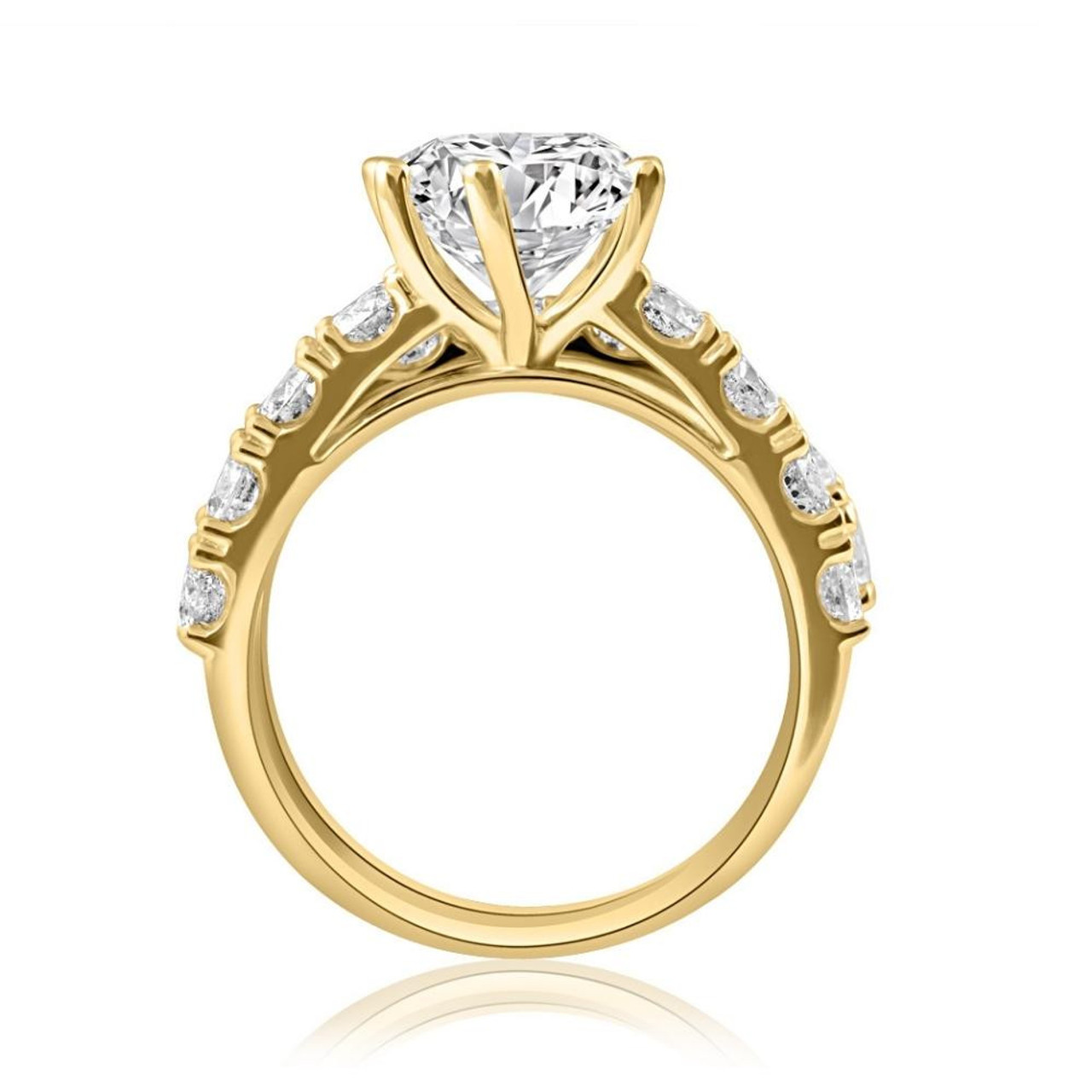 6 1/2Ct Diamond Engagement Wedding Ring Set in 10k Yellow Gold Lab Grown (G-H, VS)