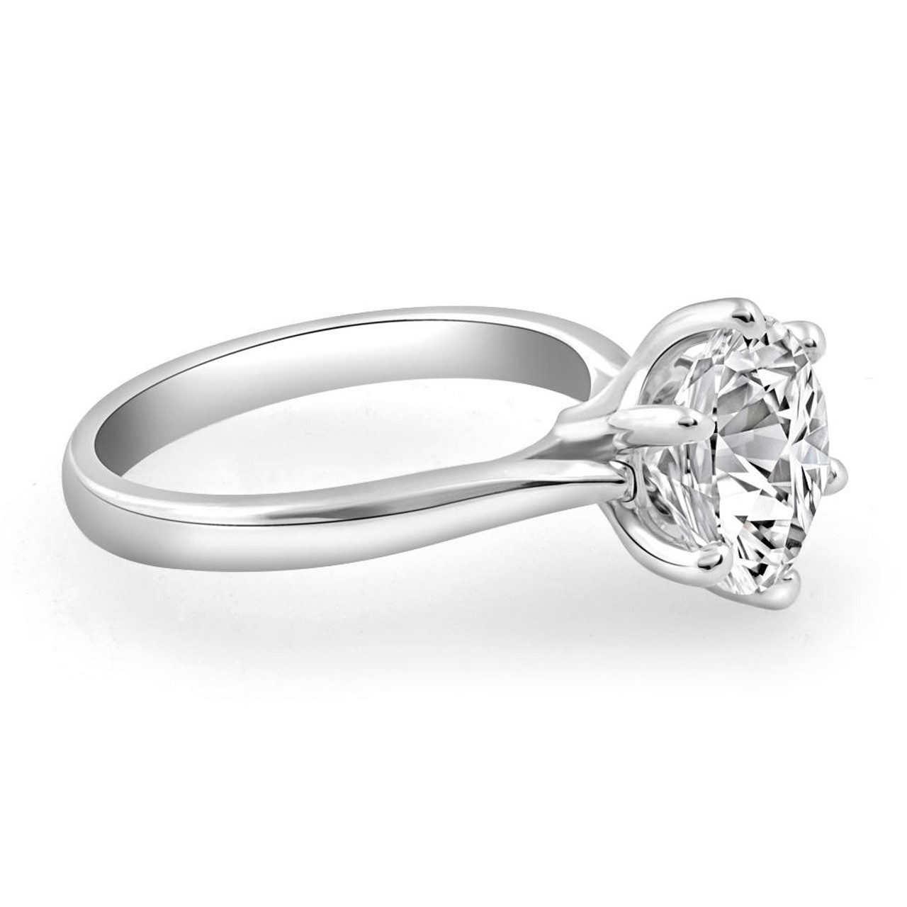 VS 2 1/2CT Lab Grown Diamond 6-Prong Solitaire Engagement Ring 14k White Gold (G-H, VS2-SI1)