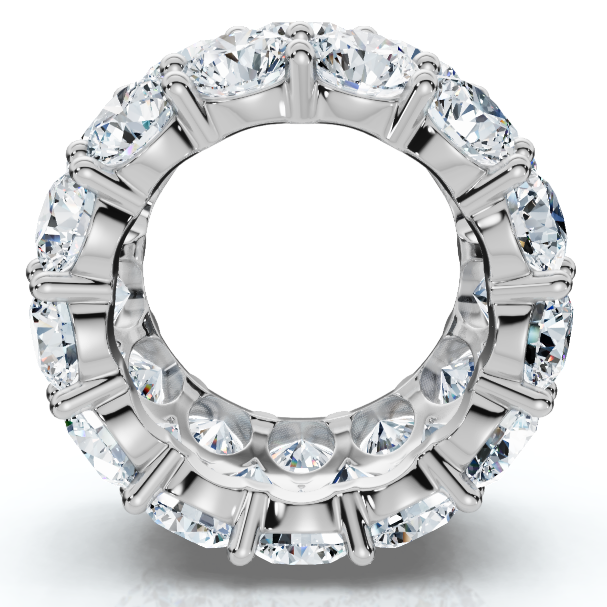 16 Ct Lab Grown Diamond 3-Row Eternity Wedding Ring in 10k White or Yellow Gold (G-H, VS)