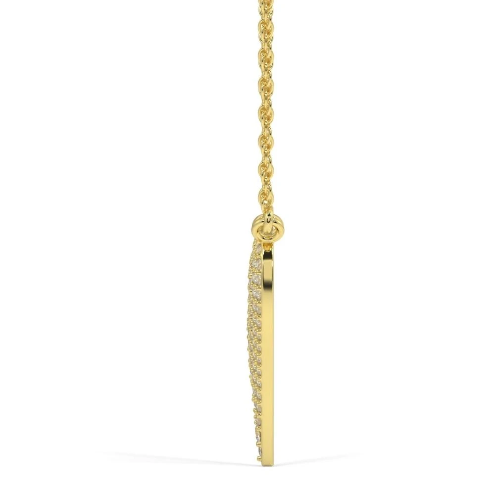 1Ct Heart shape Natural Diamond Pave Pendant in White or Yellow Gold Necklace (G-H, I2-I3)