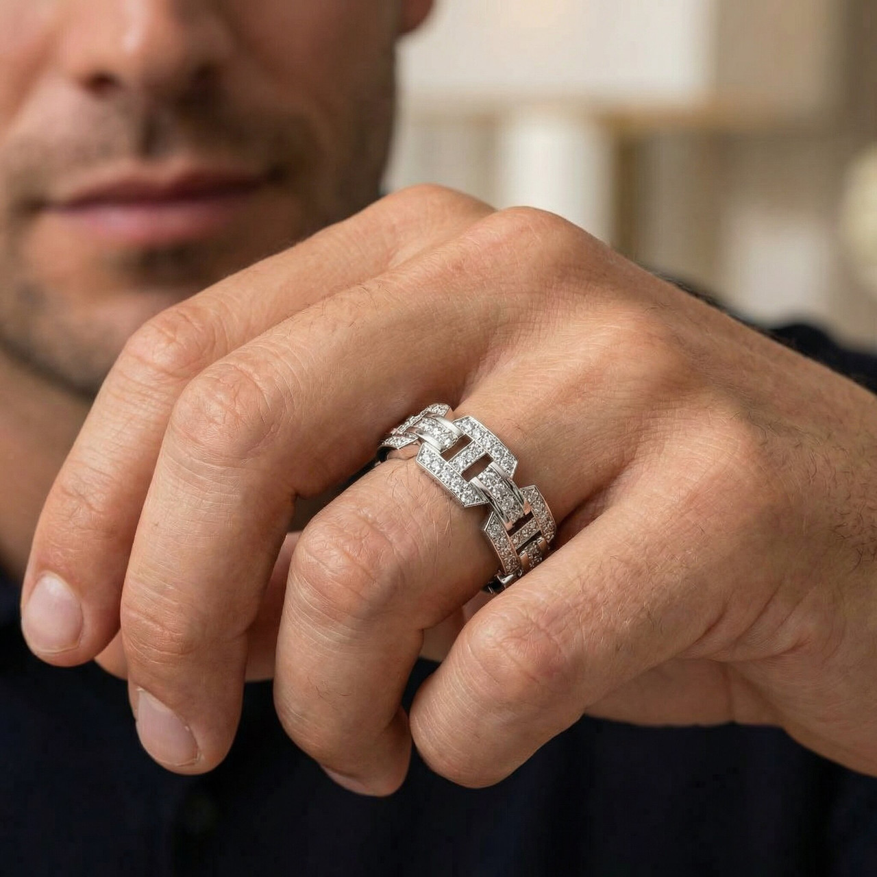 1.25ct Mens VVS Lab Diamond Ring