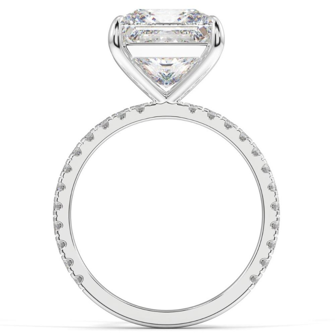 4 1/2 Ct Princess Cut Diamond Engagement Ring Lab Grown in White or Yellow Gold (G-H, VS) 4 1/2 Ct Princess Cut Diamond Engagement Ring Lab Grown in White or Yellow Gold (G-H, VS)