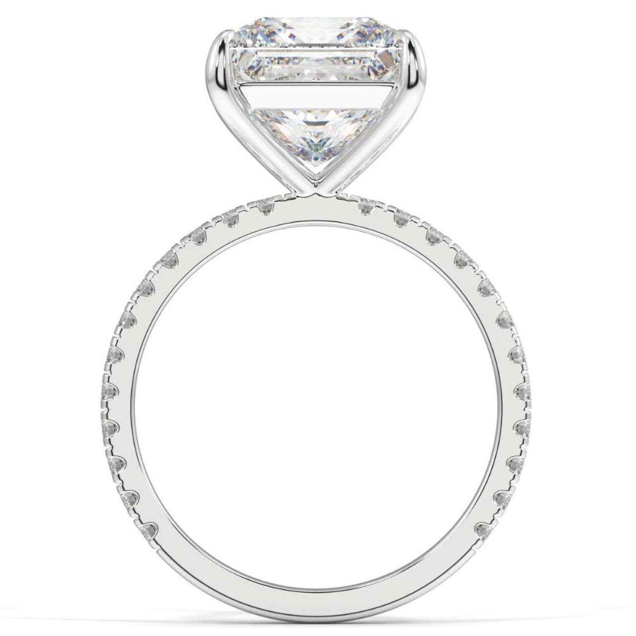 4 1/2 Ct Princess Cut Diamond Engagement Ring Lab Grown in White or ...