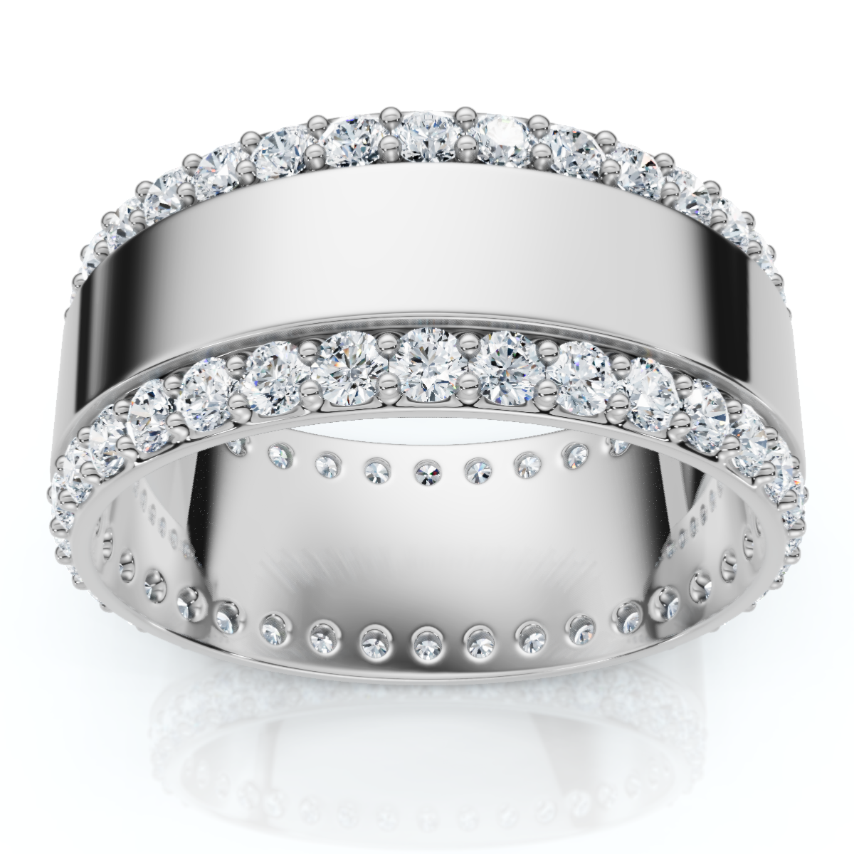 1ct Textured Mens Diamond Wedding Band 8mm Gold Ring