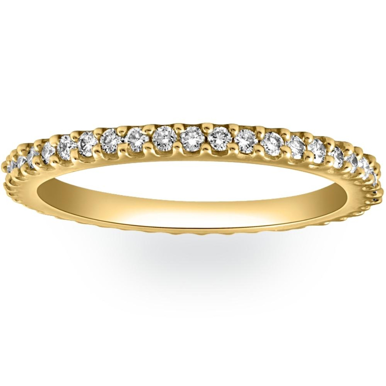 1/2Ct Diamond Eternity Ring Prong Stackable Wedding Band 14k Yellow Gold (G-H, I1) 1/2Ct Diamond Eternity Ring Prong Stackable Wedding Band 14k Yellow Gold (G-H, I1)