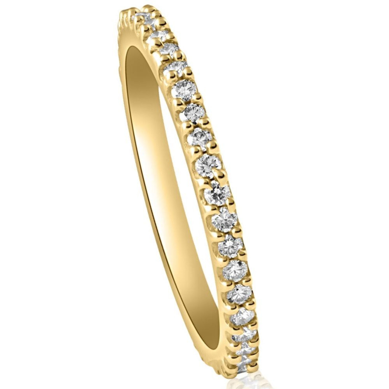 1/2Ct Diamond Eternity Ring Prong Stackable Wedding Band 14k Yellow Gold (G-H, I1) 1/2Ct Diamond Eternity Ring Prong Stackable Wedding Band 14k Yellow Gold (G-H, I1)