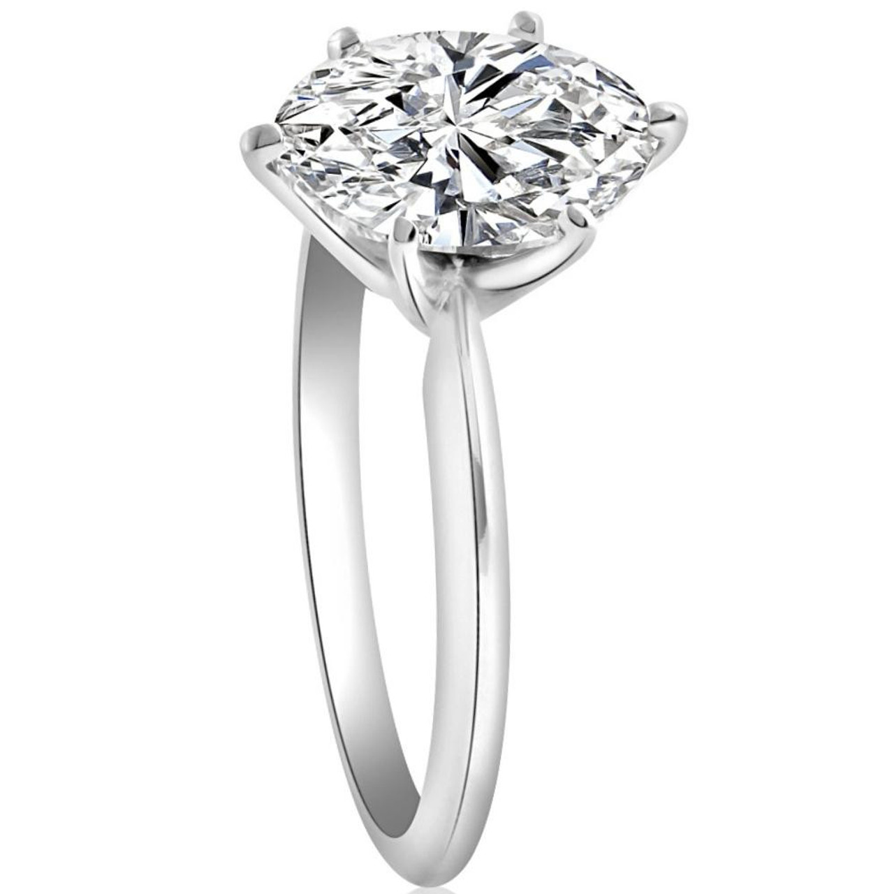 2CT Platinum Oval Diamond 6-Prong Solitaire Engagement Ring Lab Grown (G-H, VS2-SI1) 2CT Platinum Oval Diamond 6-Prong Solitaire Engagement Ring Lab Grown (G-H, VS2-SI1)