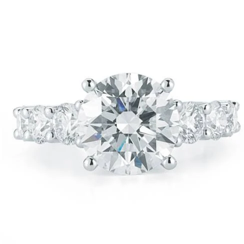 Certified 3 Ct Diamond Engagement Ring 14k White Gold Lab Grown (G-H, VS2-SI1)