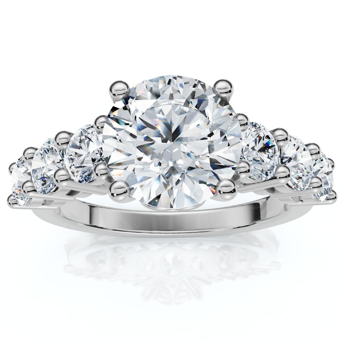 Certified 3 Ct Diamond Engagement Ring 14k White Gold Lab Grown (G-H, VS2-SI1)