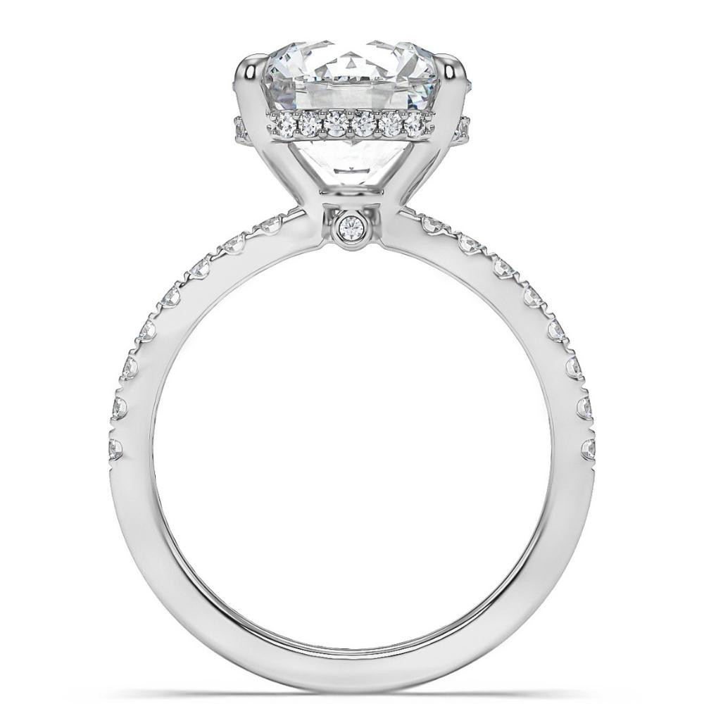 3 1/2Ct Diamond Engagement Ring Side Halo14k White Yellow or Rose Gold Lab Gold (F-G, SI)