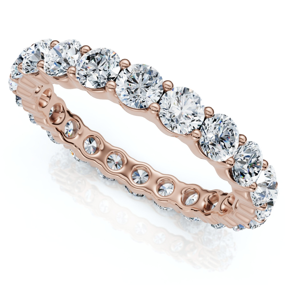 2ct Diamond Eternity Ring 14K Rose Gold (G-H, I1)