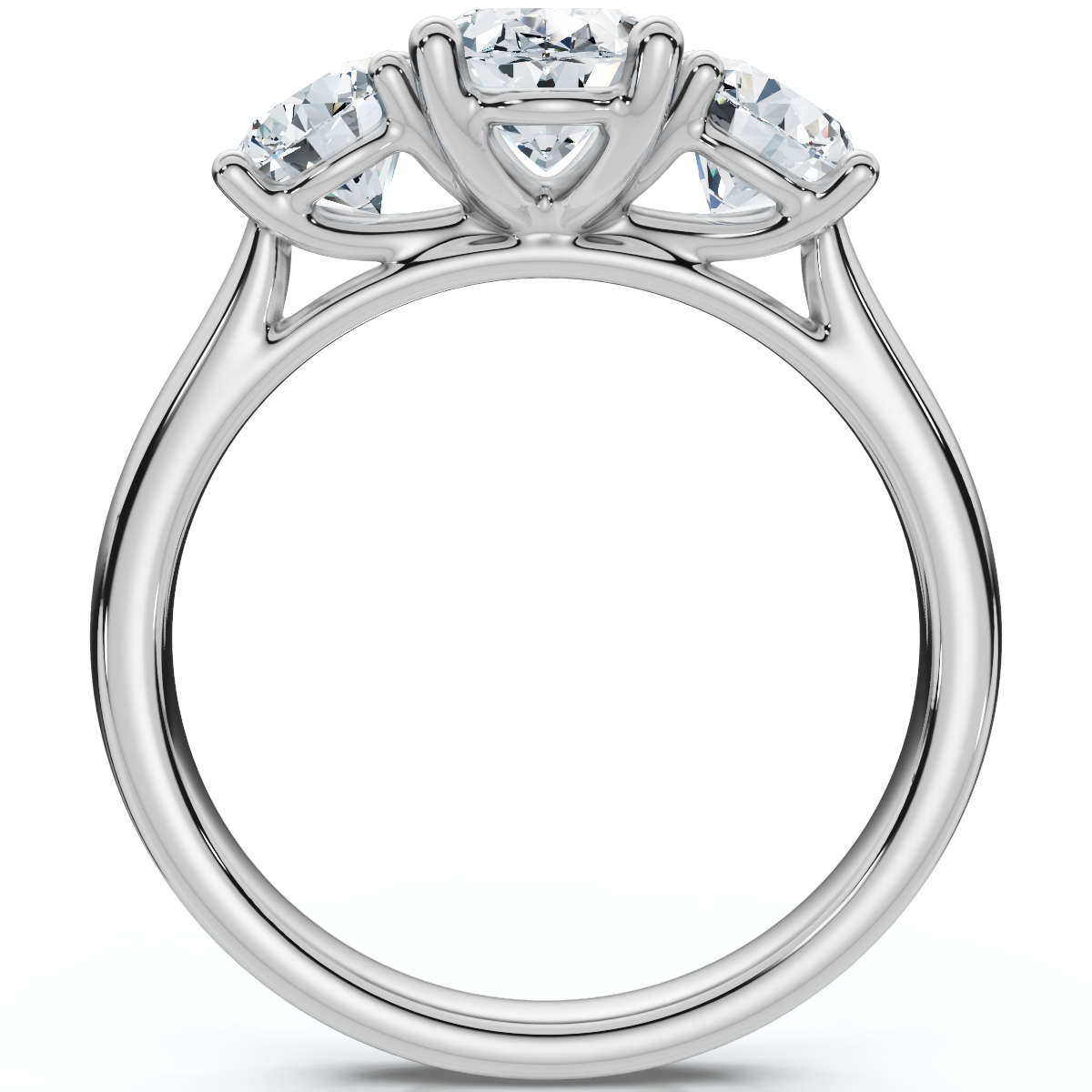 2Ct TWW Oval Lab Grown 3-Stone Diamond Engagement Ring in White or Yellow Gold (G-H, VS)