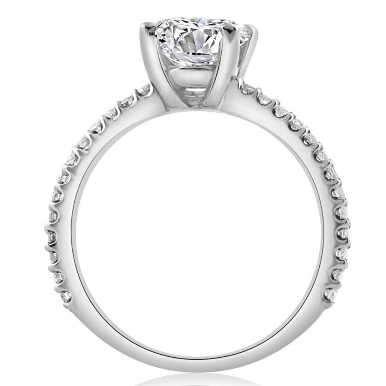 2 1/2Ct Oval Lab Grown Diamond Engagement Ring in 14k White or Yellow Gold (G-H, VS)