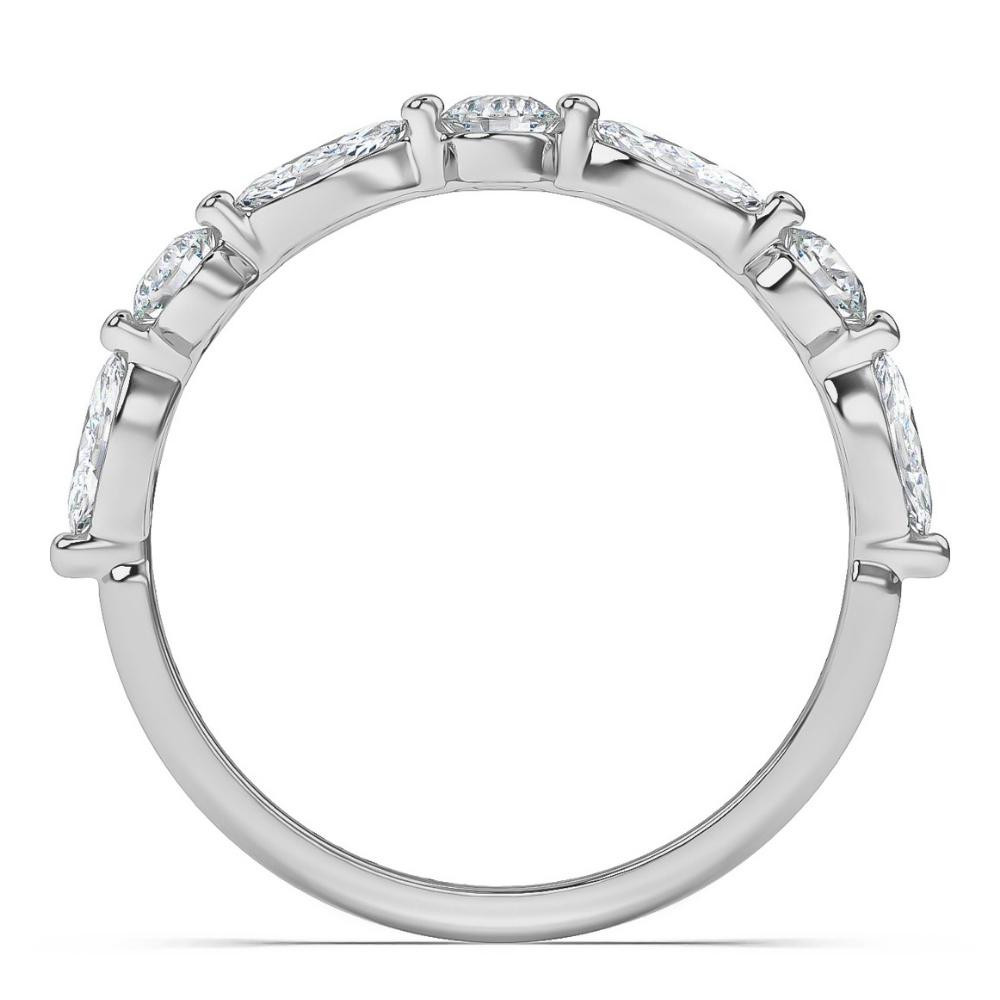 1Ct Marquise & Round Diamond Wedding Ring in White, Yellow, or Rose Gold (G-H, I1)