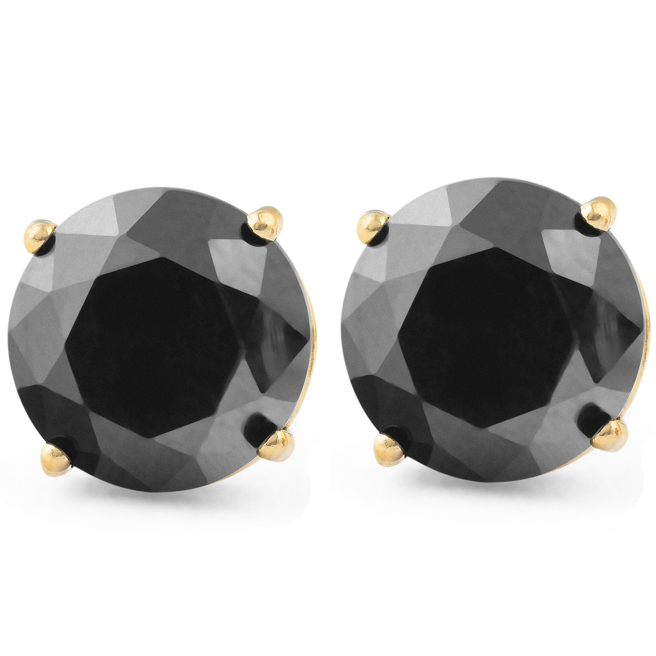 Colored Diamond Earrings Round Shape set in 14k Gold and 925 Sterling  Silver – Tempus Gems