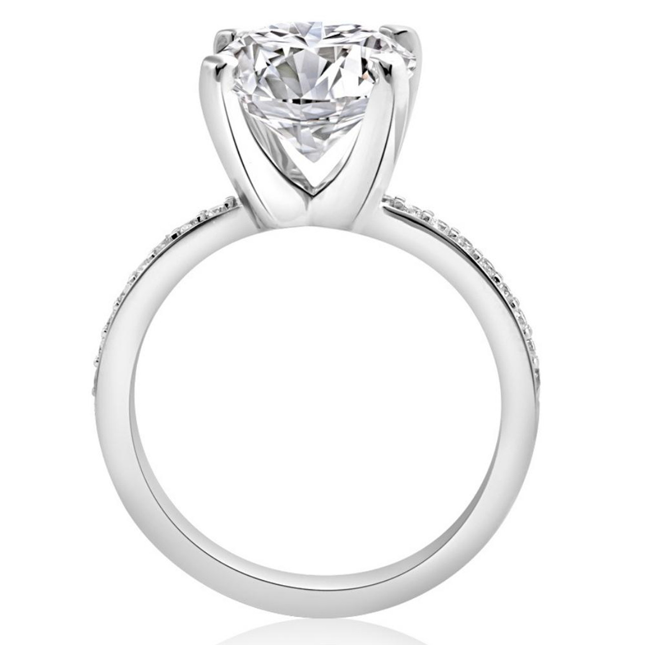 Certified 3 1/4Ct Lab Grown Diamond Engagement Ring in 14k Gold (G-H, VS2-SI1)
