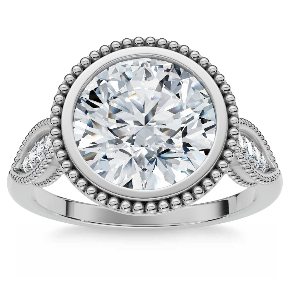 2 1/5Ct Diamond Luna Lab Grown Engagement Ring White, Yellow or Rose Gold (G-H, VS2-SI1)