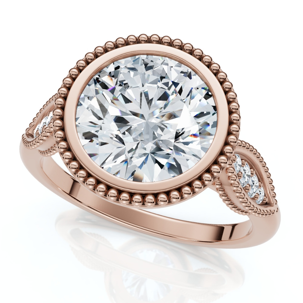2 1/5Ct Diamond Luna Lab Grown Engagement Ring White, Yellow or Rose Gold (G-H, VS2-SI1)