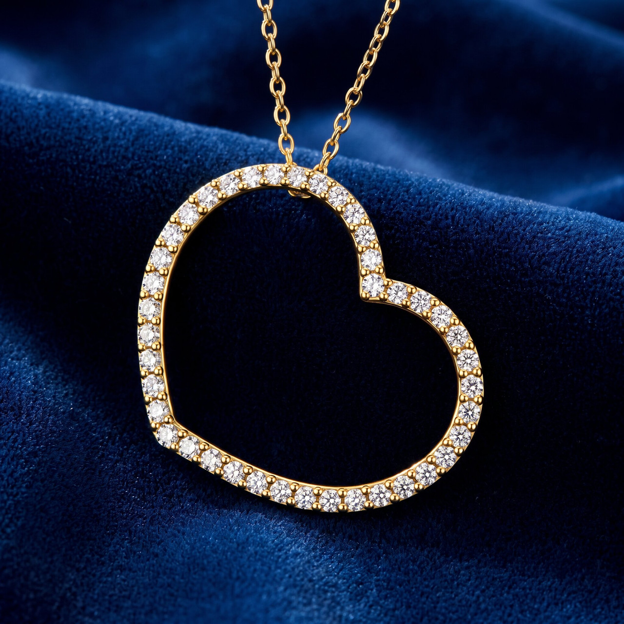 1ct Diamond Large Heart Shape Pendant 10k Yellow Gold (I-J, I1)