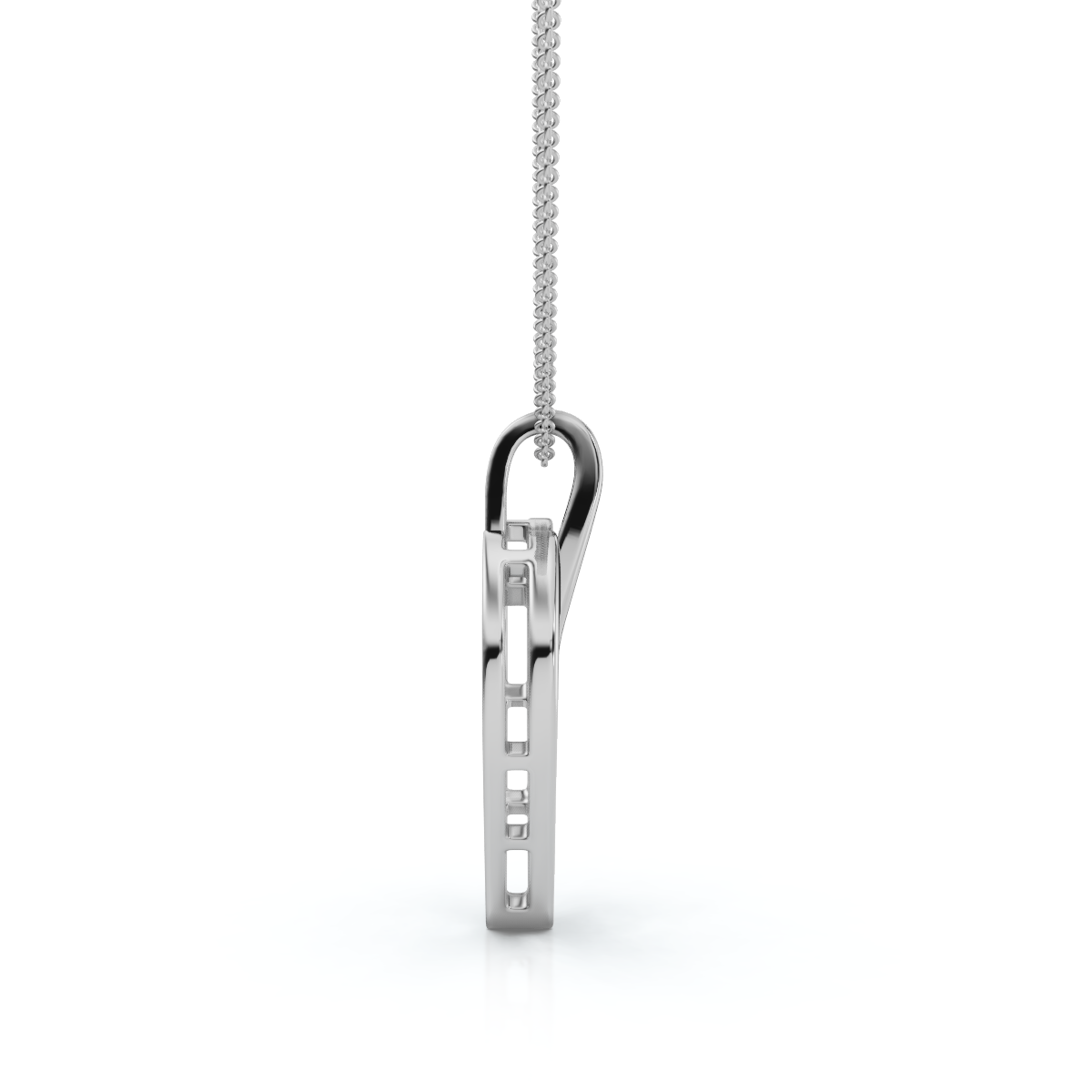 1/4Ct Diamond Curve Heart Shape Pendant Necklace in White, Yellow, or Rose Gold (E-F, VS)