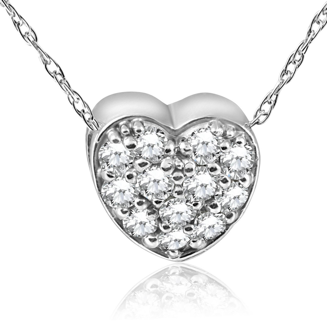 1/4Ct Diamond Petite Diamond Pendant Necklace in 14k White, Yellow, or Rose Gold (G-H, I1)