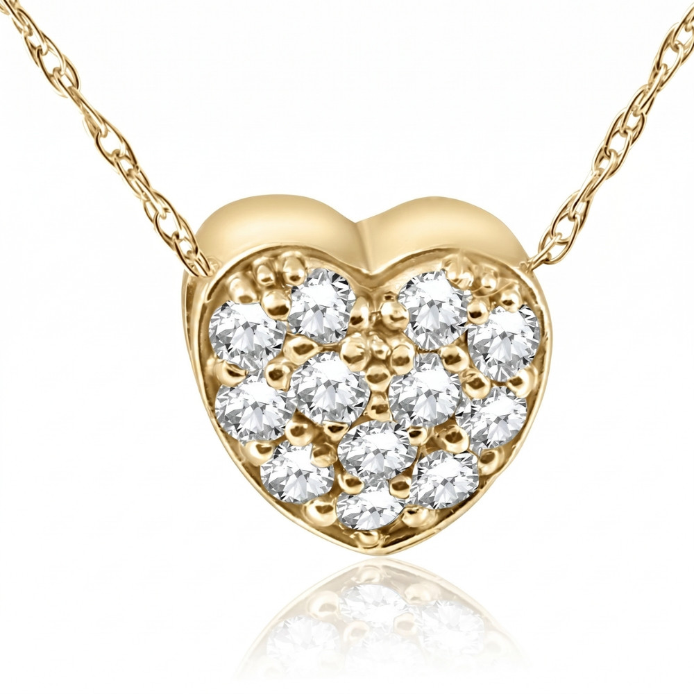 1/4Ct Diamond Petite Diamond Pendant Necklace in 14k White, Yellow, or Rose Gold (G-H, I1)