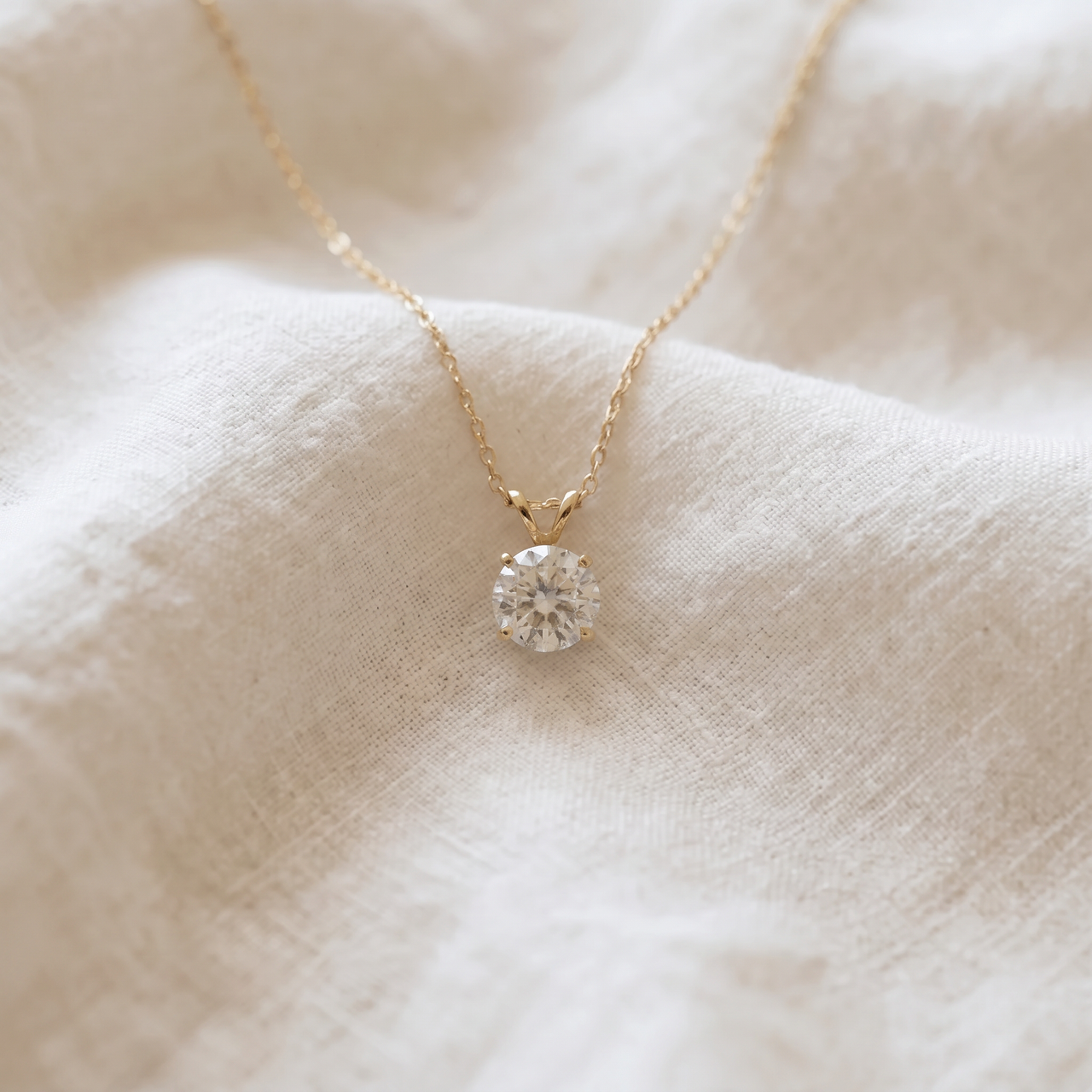 1/4 - 2 Ct T.W. Natural Diamond Solitaire Pendant in 14k White or Yellow Gold (H-I, I2-I3)
