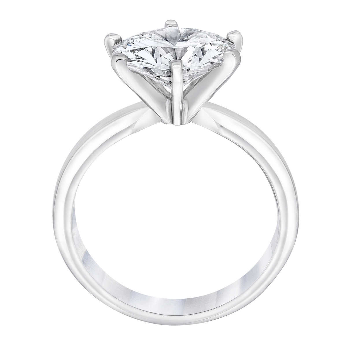 Certified 4Ct Round Diamond Solitaire Engagement Ring 14k Gold Lab Grown (G-H, SI)