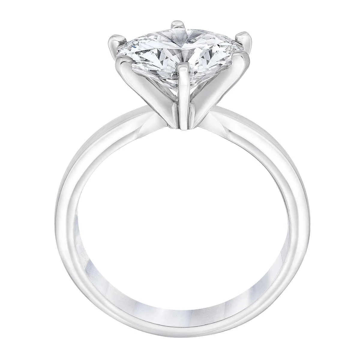 Certified 4Ct Round Diamond Solitaire Engagement Ring 14k Gold Lab Grown (G-H, SI)