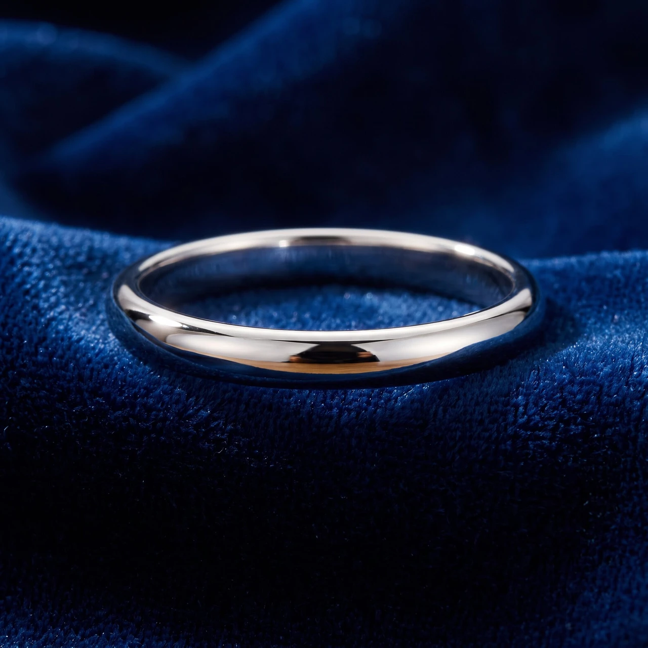 2mm Dome High Polished Wedding Band 950 Platinum