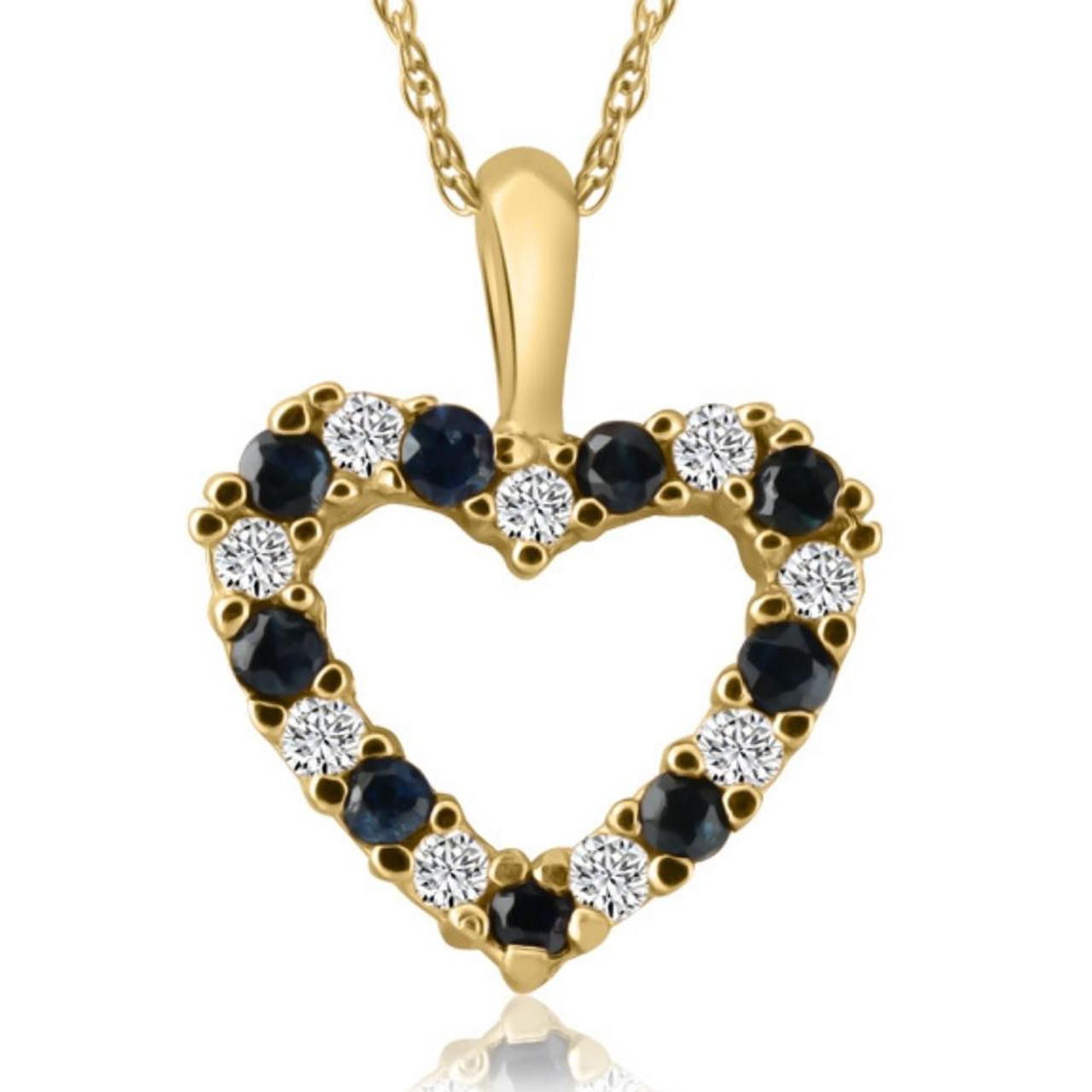 Diamond Heart Pendant Toggle Clasp Necklace - 14K Yellow Gold