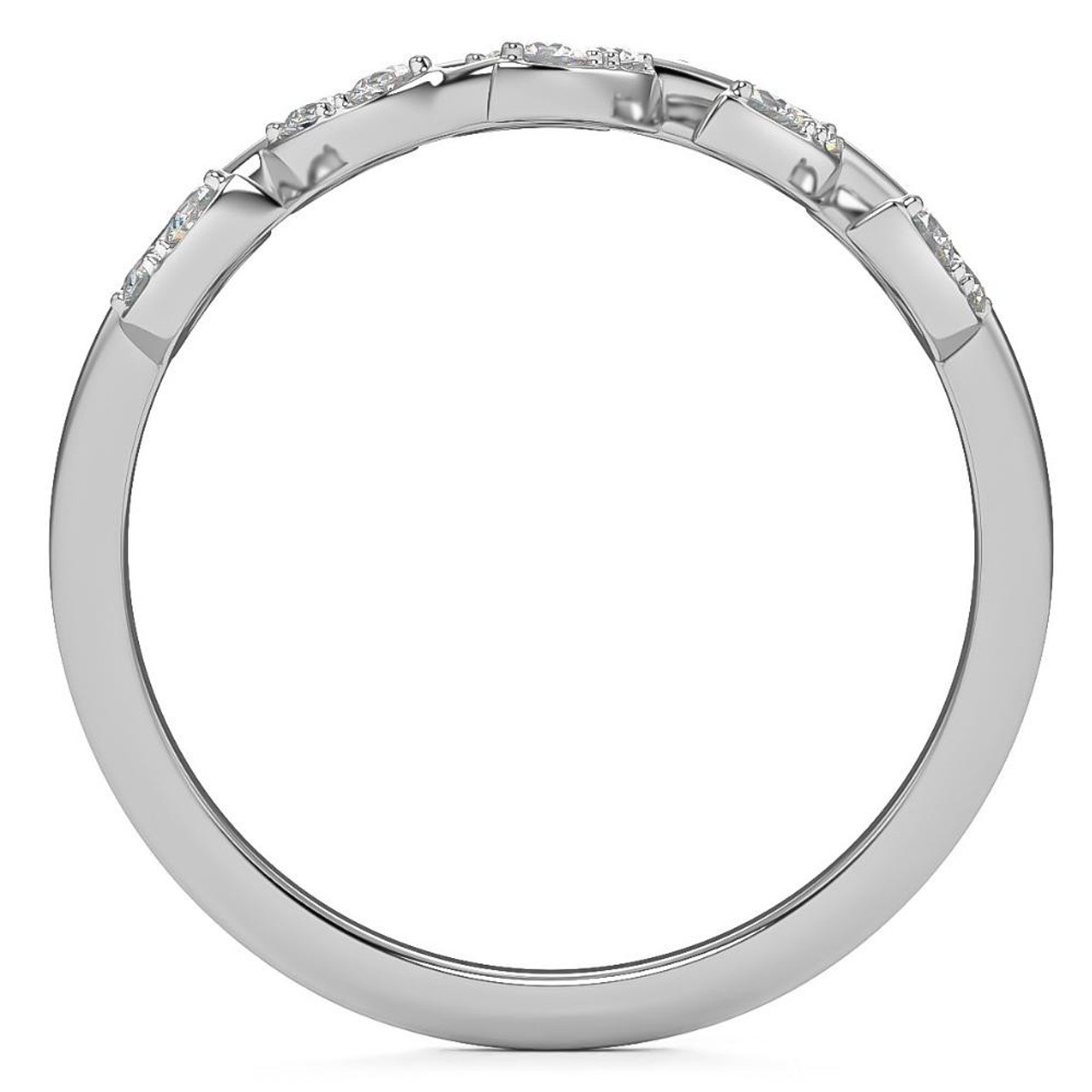 1/3Ct Diamond Wedding Stackable Ring Vine Petal Leaf White Yellow or Rose Gold (G-H, I1)