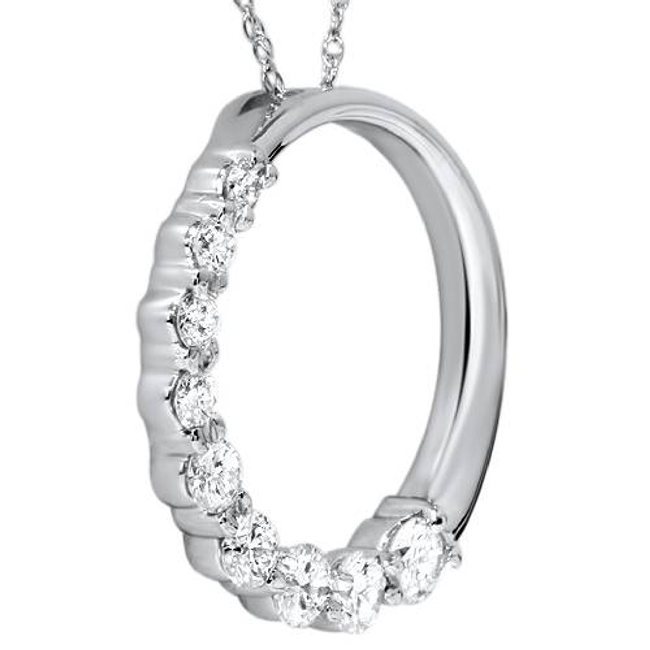 14k diamond journey circle necklace