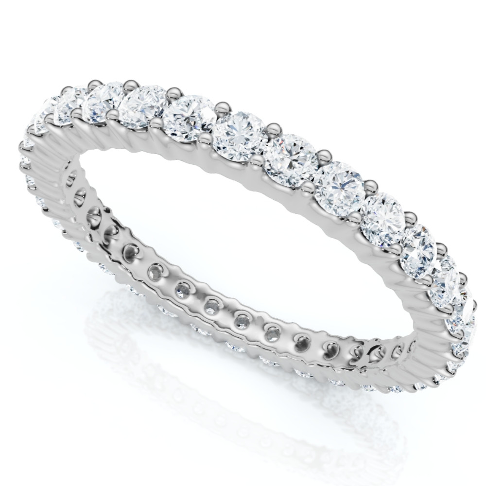 1 Ct Diamond Eternity Lab Grown Ring in White, Yellow, Rose Gold, or Platinum (H-I, SI)