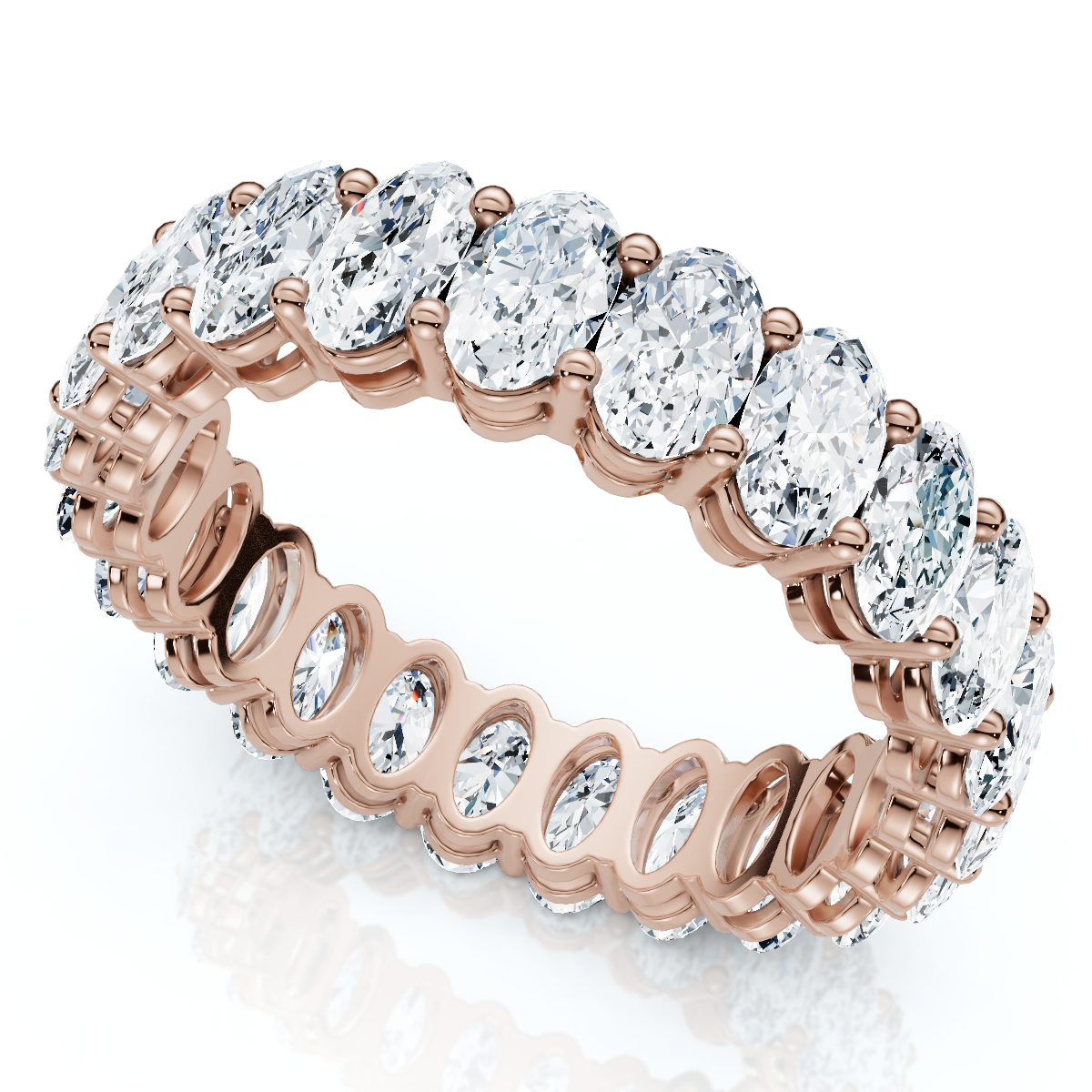 5 1/2CT Oval Diamond Eternity Ring White Yellow Rose Gold or Platinum Lab Grown (F-G, VS)