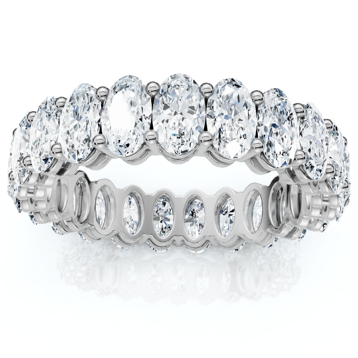 5 1/2CT Oval Diamond Eternity Ring White Yellow Rose Gold or Platinum Lab Grown (F-G, VS)