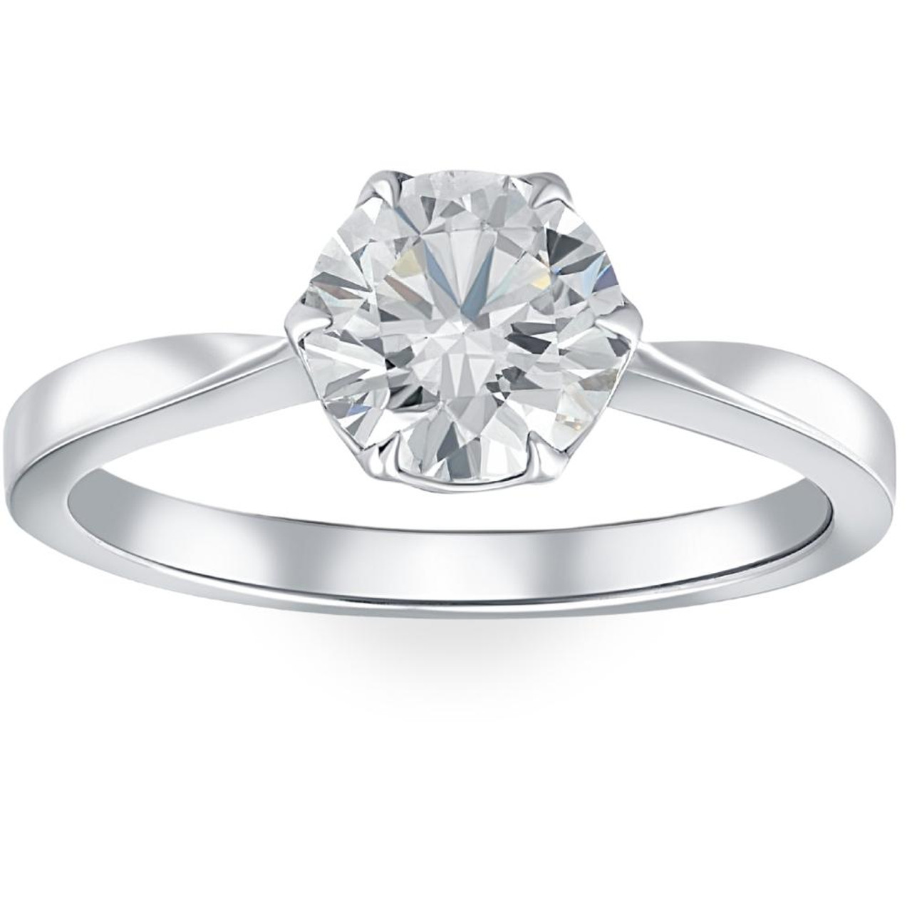 1 1/2Ct Solitaire Lab Grown Round Diamond Engagement Ring 14k Gold & Platinum (G-H, SI) 1 1/2Ct Solitaire Lab Grown Round Diamond Engagement Ring 14k Gold & Platinum (G-H, SI)