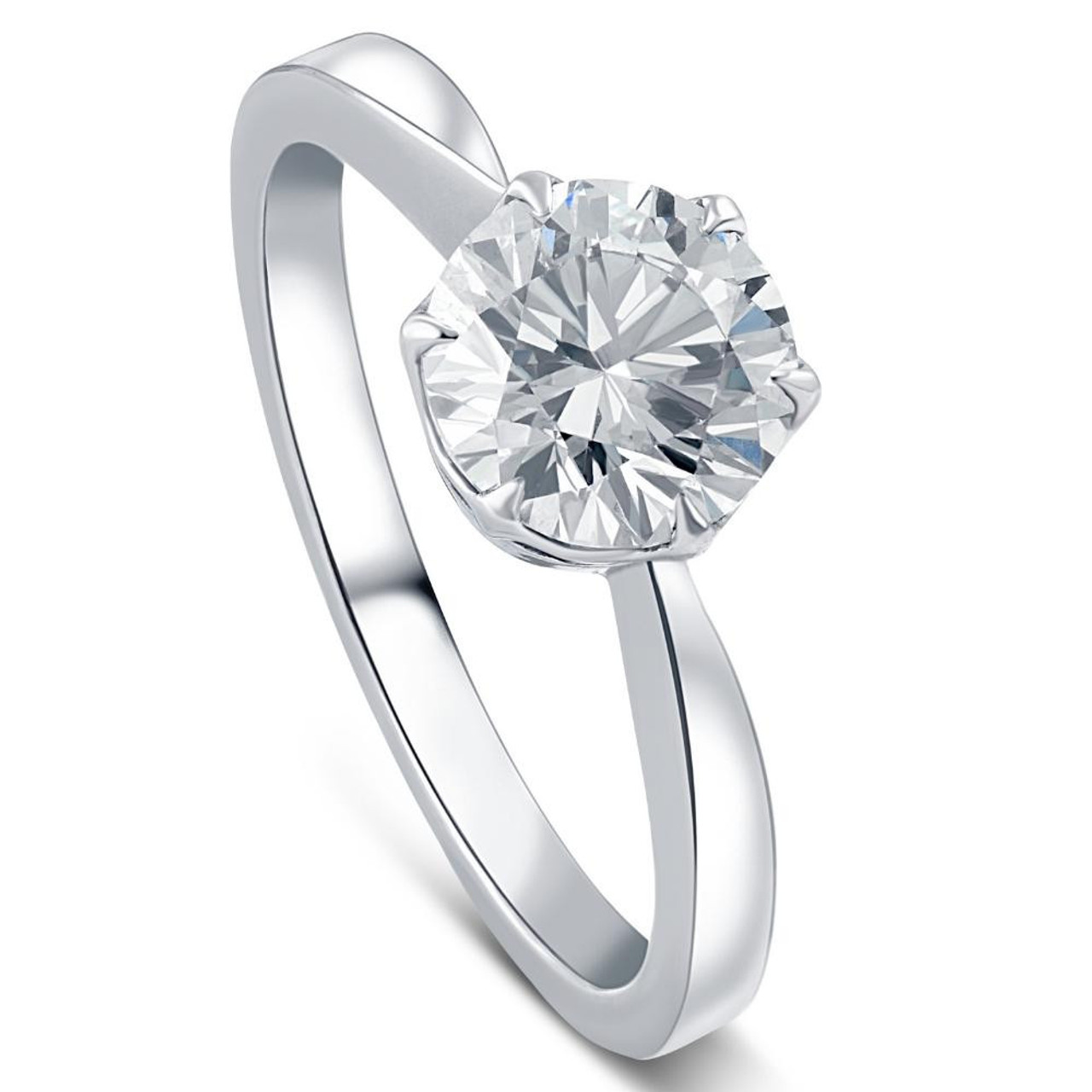1 1/2Ct Solitaire Lab Grown Round Diamond Engagement Ring 14k Gold & Platinum (G-H, SI) 1 1/2Ct Solitaire Lab Grown Round Diamond Engagement Ring 14k Gold & Platinum (G-H, SI)